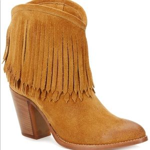 Frye Ilana Tan Fringe Bootie